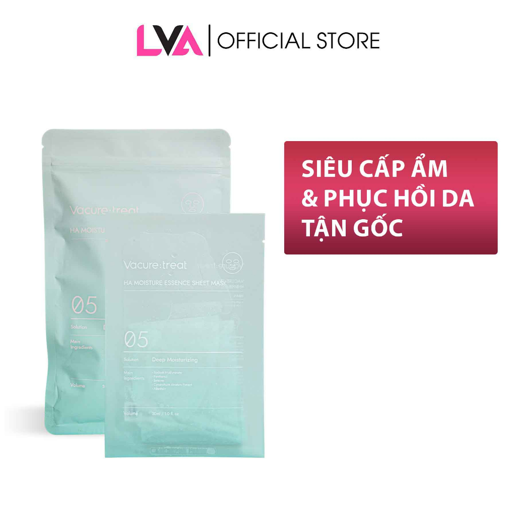 Mặt nạ siêu cấp ẩm & phục hồi da Vacure:treat HA Moisture Essence Sheet Mask