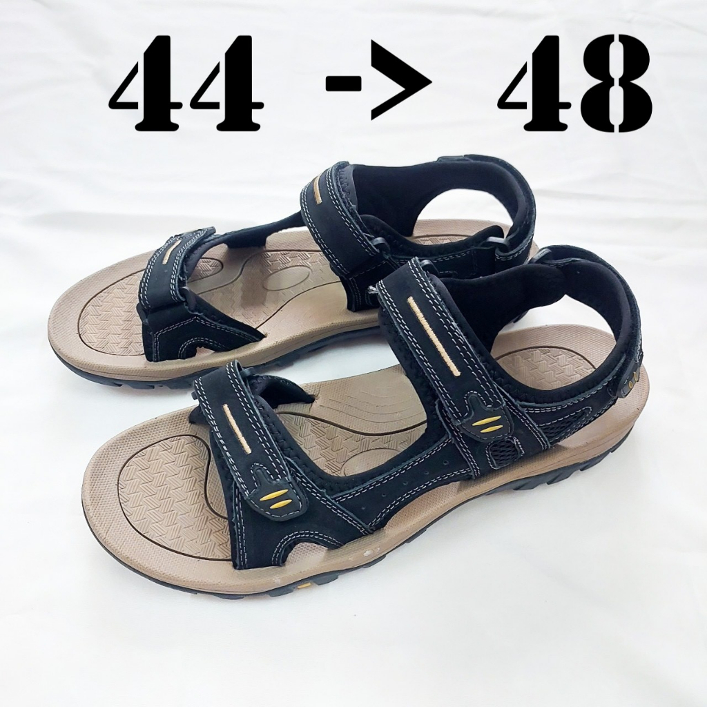 Sandal Nam Size Lớn Big Size Mentor Đen Black Trẻ Trung Giày Dép Quai Hậu Xăng Đan Sneaker Ngoại Cỡ 44 45 46 47 48