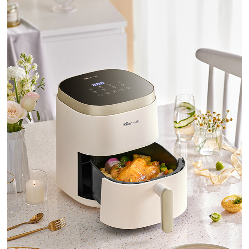 Nồi chiên không dầu Bear QZG-D15W1, 5.0 lít, nướng thịt, nướng bánh mì, quay thực phẩm, nồi chiên không khí, lò nướng