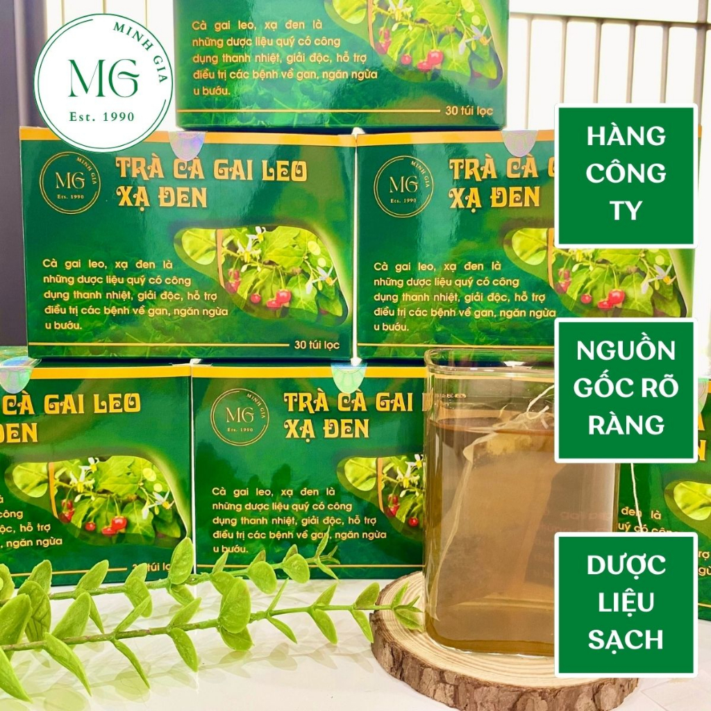 Trà Cà Gai Leo Xạ Đen Minh Gia Hộp 30 Gói Mát Gan Thải Độc