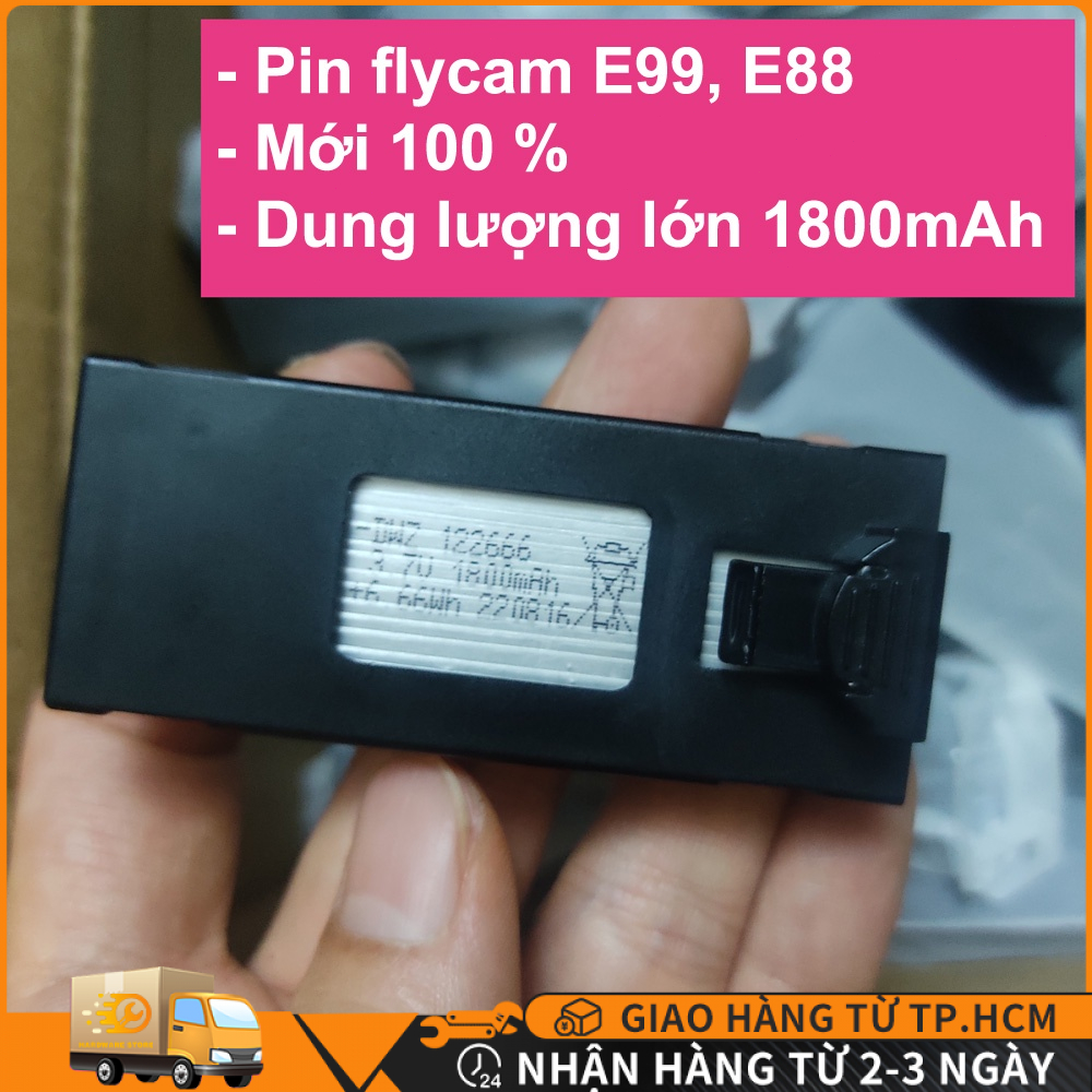 【FREESHIP】Pin Flycam E58,E99, E88, P9 dung lượng cao loại 3.7V 1800mAh, hàng chính hãng