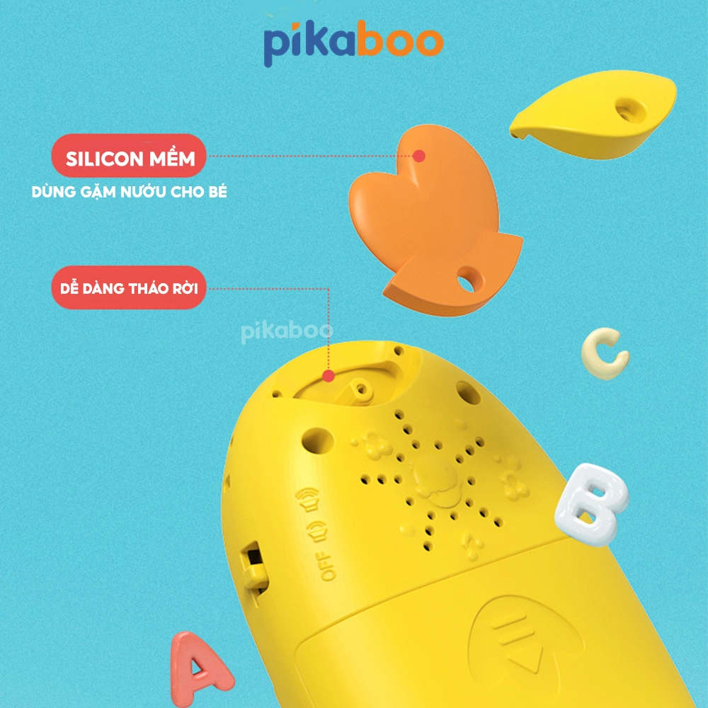 Điện thoại đồ chơi cho bé gà vàng đáng yêu có đèn và nhạc Pikaboo, đồ chơi điện thoại có nhạc chất liệu nhựa an toàn