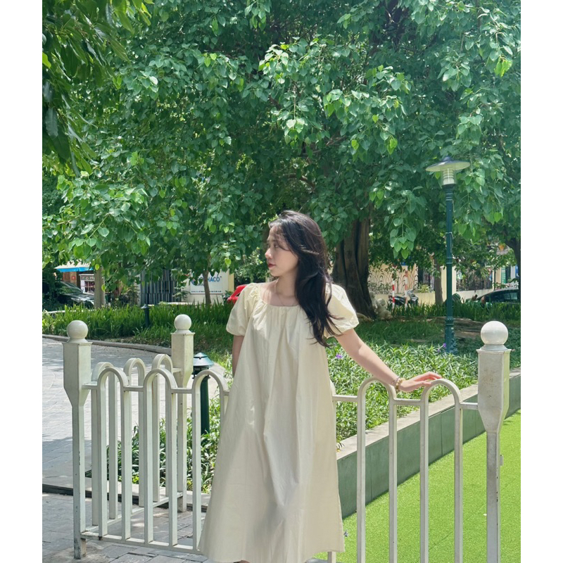 Váy trễ vai dáng xuông phong cách Hàn Quốc mặc được 2 kiểu - TH000011
