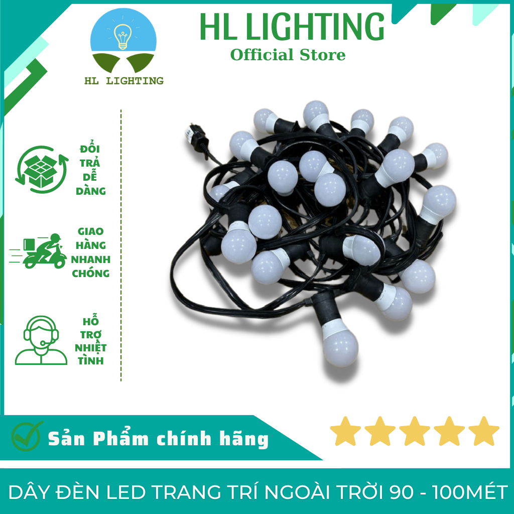 Dây Đèn Led Trang Trí Ngoài Trời 90 - 100 Mét, Thiết Kế Mạch Kín, Chống Nước Tuyệt Đối HL Lighting