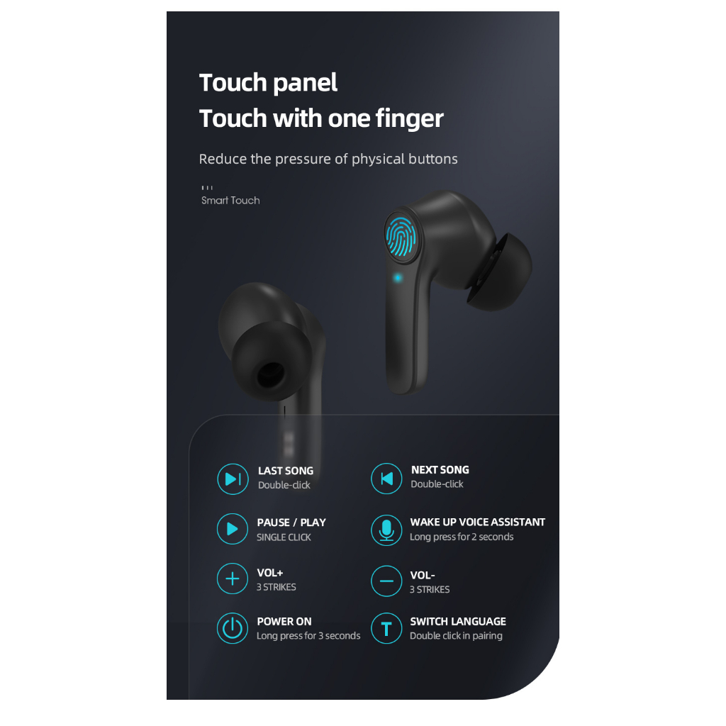 Tai nghe bluetooth không dây TWS Magicsee R12 - Bass To -  Âm Treble Trong - Chống ồn - Pin Trâu - Sạc Type C