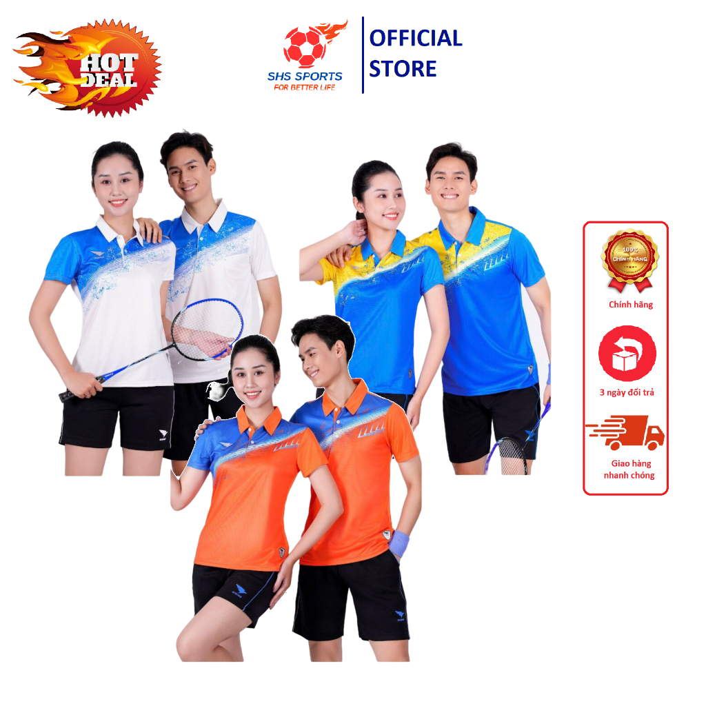Áo Cầu Lông Bóng Chuyền Tennis Nam Nữ HIWING W6 - Chất Liệu Siêu Thoáng Mát, Thấm Hút Mồ Hôi Cực Tốt