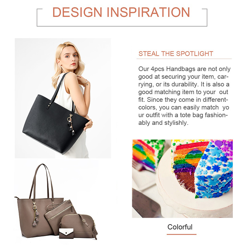 Bộ 4 túi xách AFKOMST có tay cầm phong cách hobo thiết kế sang trọng thời trang dành cho nữ