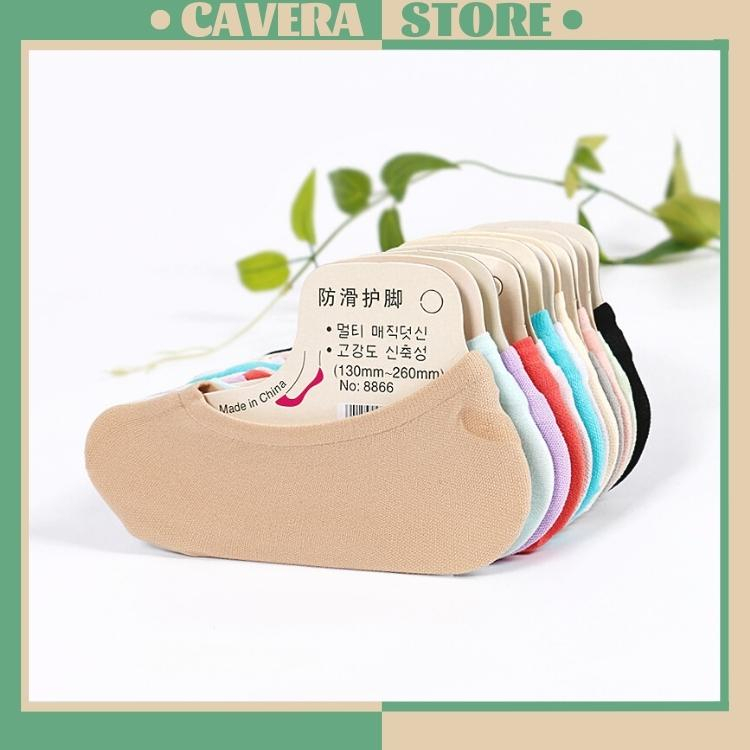 Tất nữ cổ ngắn - Vớ nữ cute mang hài co dãn chống đau gót chân mềm mại Cavera T524