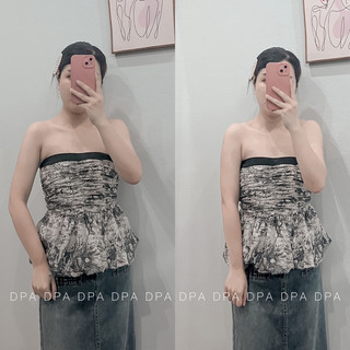 Áo quây nữ hoạ tiết lưng chun
