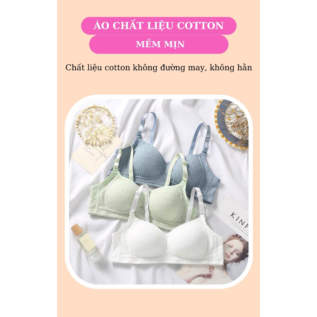 Áo lót nữ Miyours Fashion & More AL311, áo ngực cotton vải nhún học sinh mềm mại không gọng