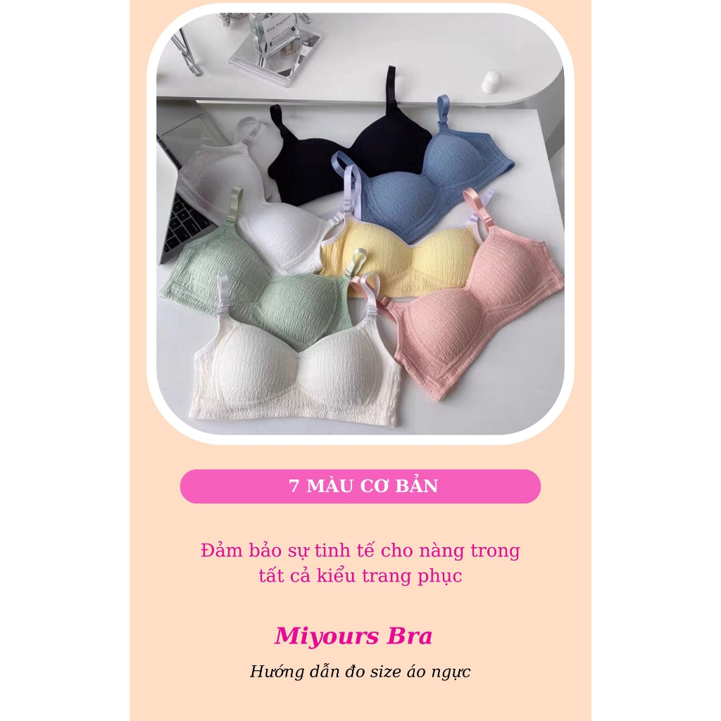 Áo lót nữ Miyours Fashion & More AL311, áo ngực cotton vải nhún học sinh mềm mại không gọng