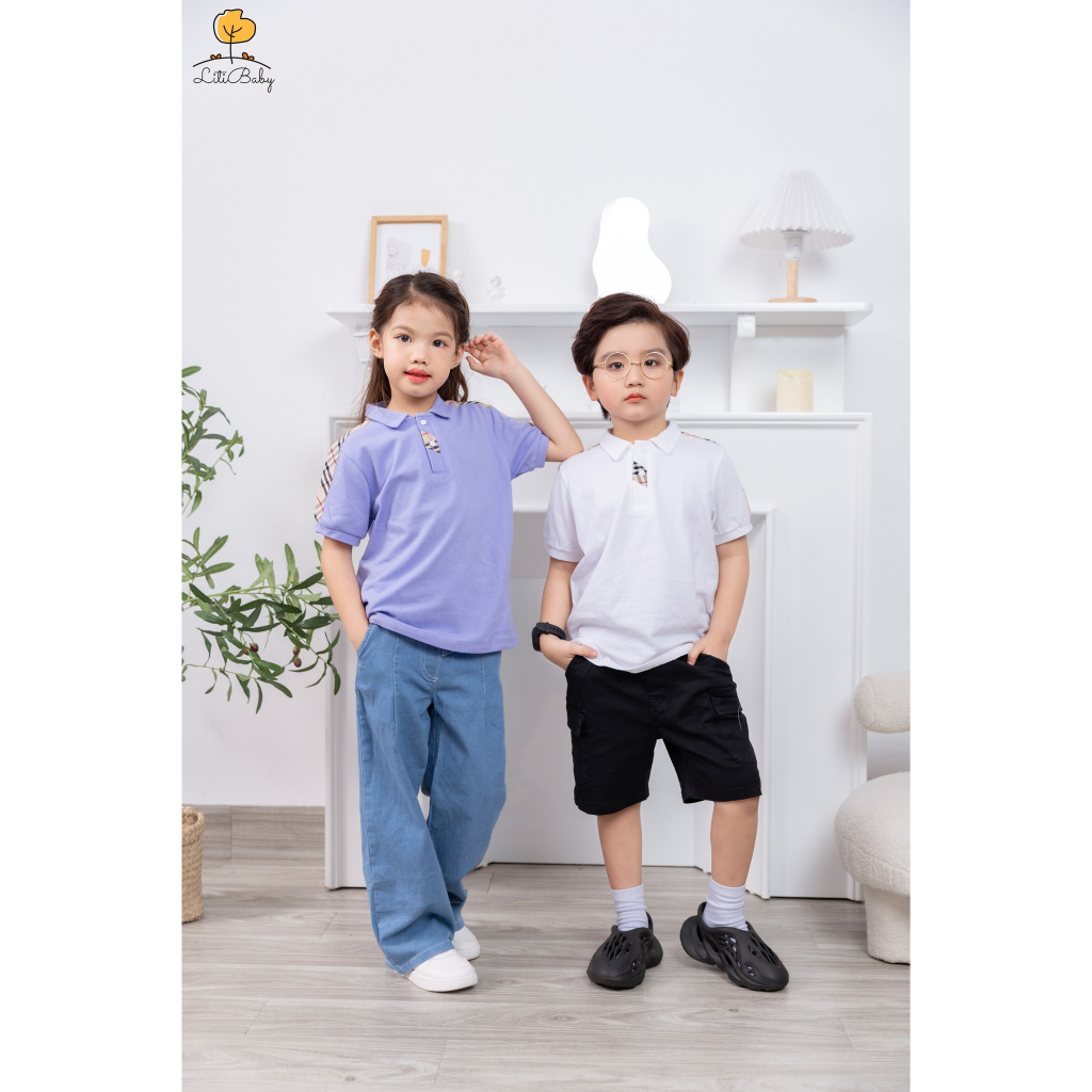 Áo Polo lé kẻ Burberry kẻ cho bé trai , bé gái 14-40kg . Hàng chính hãng Litibaby