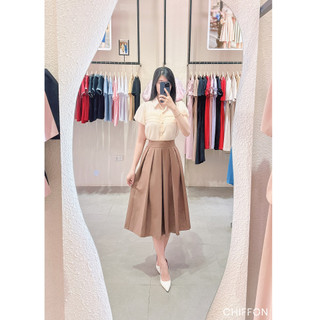 Chân váy xòe xếp ly Chiffon