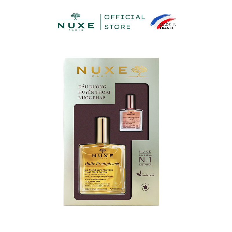 Combo dầu dưỡng đa năng Nuxe Huile Prodigieuse 100ml tặng dầu dưỡng đa năng Florale 10ml