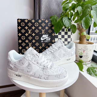 Giày af1 lv xám nam nữ, af1 lv low trắng xám bản cao cấp ảnh thật 100% +freeship