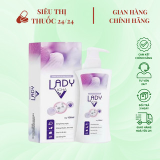 Dung dịch vệ sinh Lady Vicha chai 100ml ⚡ CAM KẾT CHÍNH HÃNG ⚡ Dung dịch vệ sinh phụ nữ chứa Nano Bạc bảo vệ vùng kín
