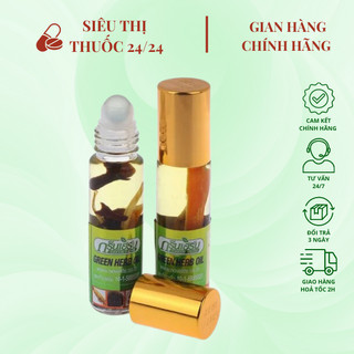 Dầu lăn nhân sâm Green Herb Oil 8cc ⚡ CAM KẾT CHÍNH HÃNG ⚡ Dầu lăn nhân sâm thảo dược Thái Lan phòng ngừa cảm mạo