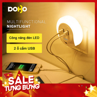 Đèn ngủ LED cảm biến kèm ổ cắm USB