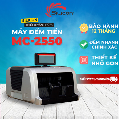 Máy đếm tiền SILICON MC-2550 nhập khẩu chính hãng - Đếm 1000 tờ/ phút - Bảo hành 12 tháng