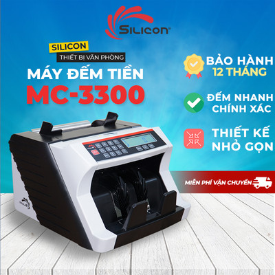 Máy đếm tiền nhập khẩu Silicon MC-3300 thế hệ mới - Nhỏ gọn - Tiện ích - Phát hiện tiền giả