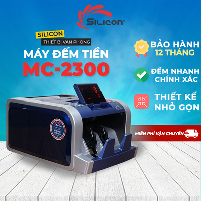 Máy đếm tiền nhập khẩu SILICON MC-2300 Thế hệ mới - Đếm cộng dồn - chia mẻ - Bảo hành toàn quốc