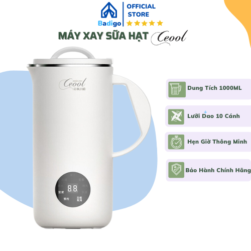 Máy Làm Sữa Hạt Ceool, Máy Xay Nấu Đa Năng 9 Trong 1 - Máy Xay Sinh Tố, Máy Nấu Sữa Hạt Chính Hãng Badigo