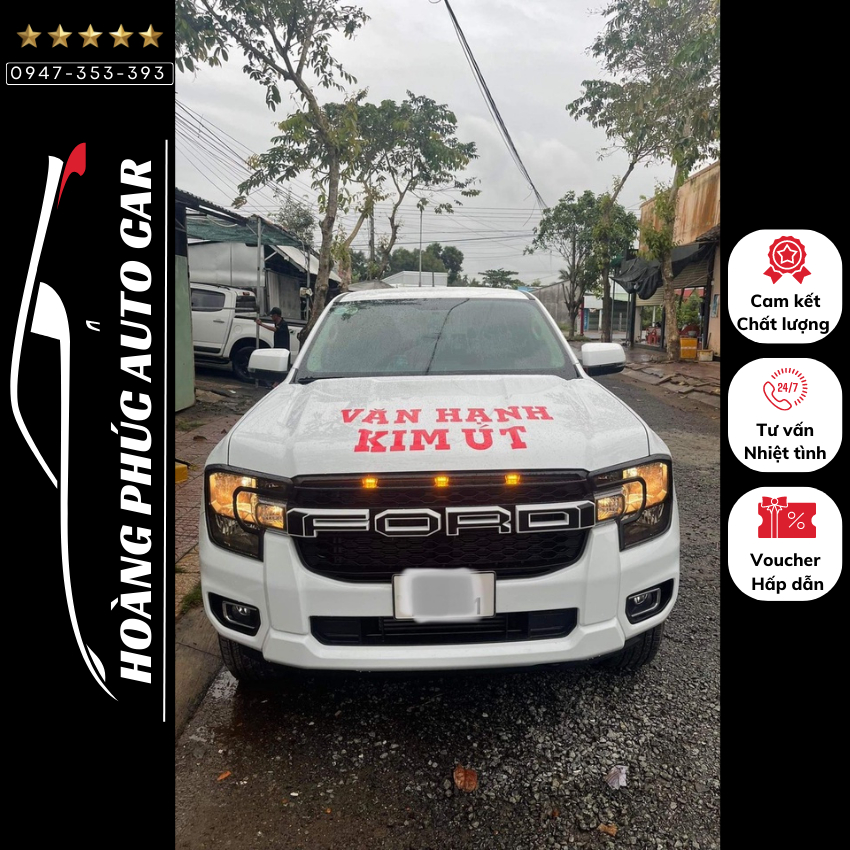 Mặt ca lăng Ford Ranger XLS 2023-2024 màu đen trang trí làm đẹp xe