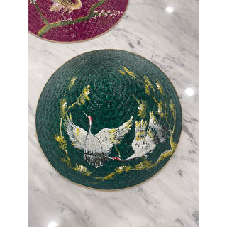 Nón cỏ bàng vẽ chim sẻ - hạc