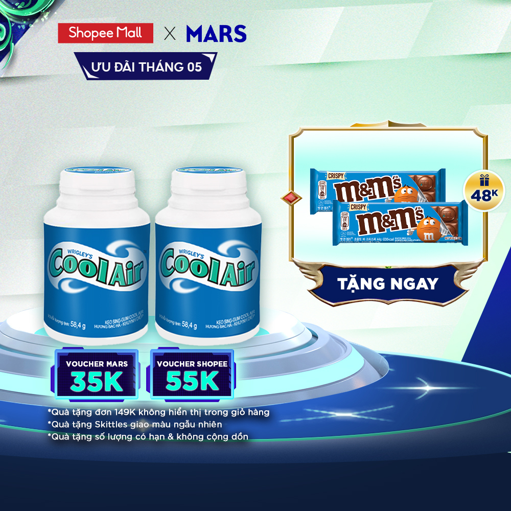Combo 2 Hũ Kẹo Sing-gum Cool Air Hương Bạc Hà - Khuynh Diệp 40 viên
