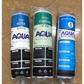 Bộ 3 lõi lọc nước ro, lõi lọc nước aqua
