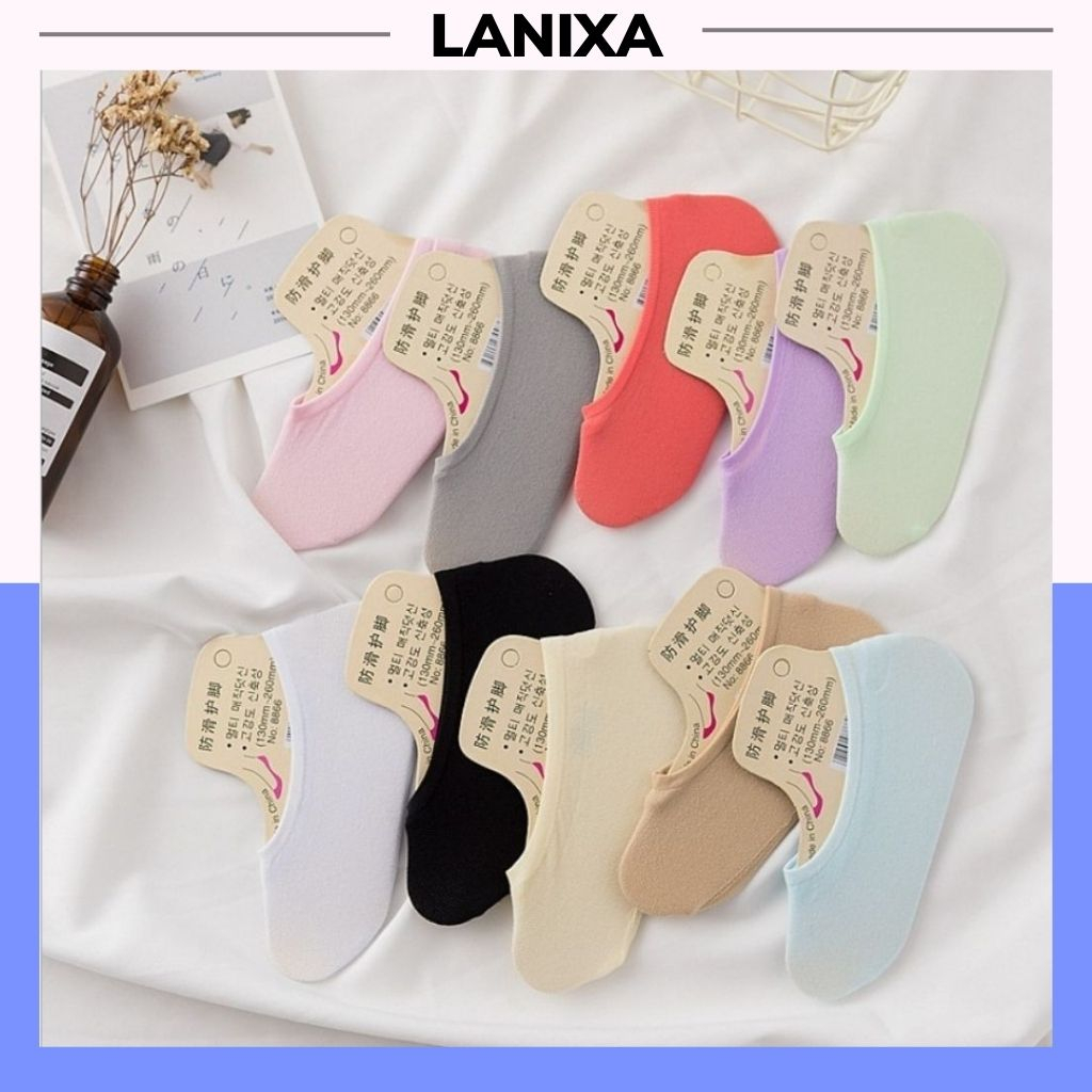 Tất cho bé chất liệu cotton thoáng mát chống trơn trượt, Vớ ngắn cổ đẹp và dễ thương LANIXA T524