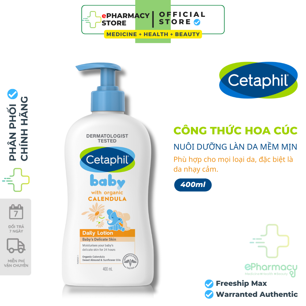 Cetaphil Baby Daily Lotion with Organic Calendula Sữa dưỡng da Cetaphil