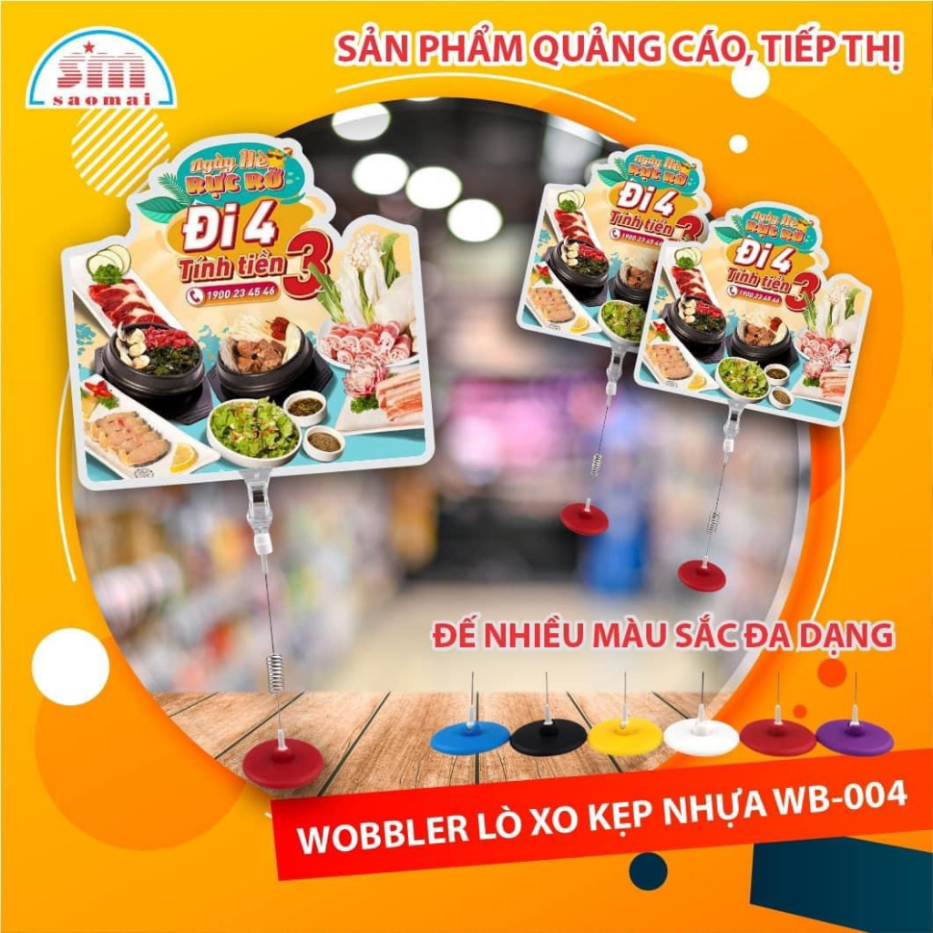 Wobbler lò xo kẹp nhựa WB-004  - Bịch