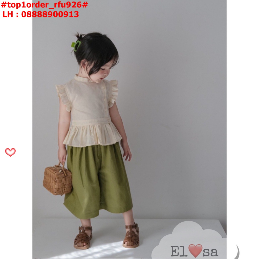 🍀Buôn sỉ HN🍀  Bộ đồ cho bé gái cánh tiên bánh bèo, chất đũi xước size 2-13, -S2