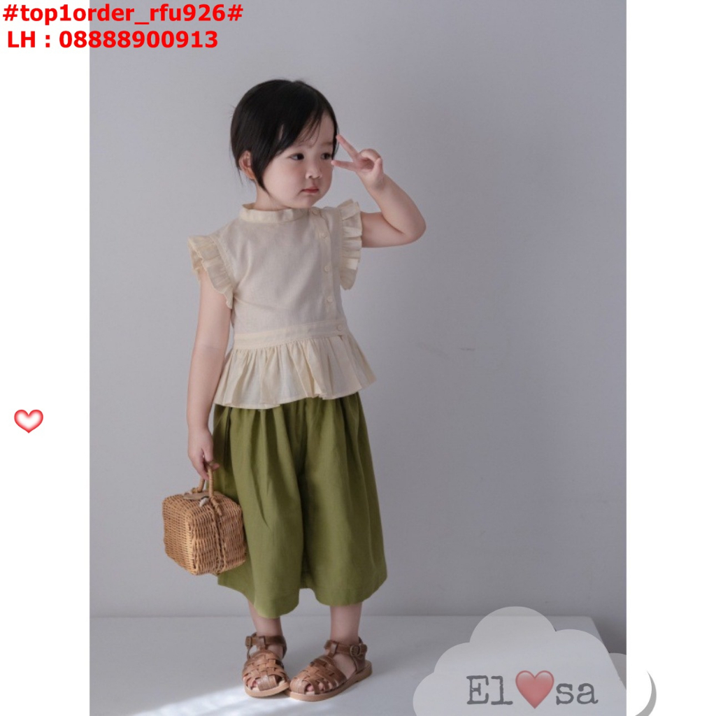 🍀Buôn sỉ HN🍀  Bộ đồ cho bé gái cánh tiên bánh bèo, chất đũi xước size 2-13, -S2