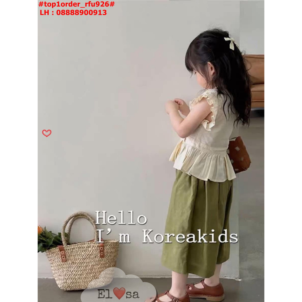 🍀Buôn sỉ HN🍀  Bộ đồ cho bé gái cánh tiên bánh bèo, chất đũi xước size 2-13, -S2
