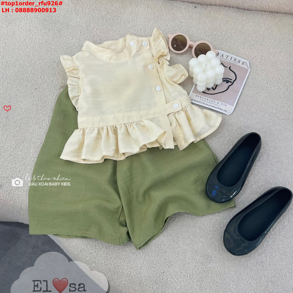 🍀Buôn sỉ HN🍀  Bộ đồ cho bé gái cánh tiên bánh bèo, chất đũi xước size 2-13, -S2