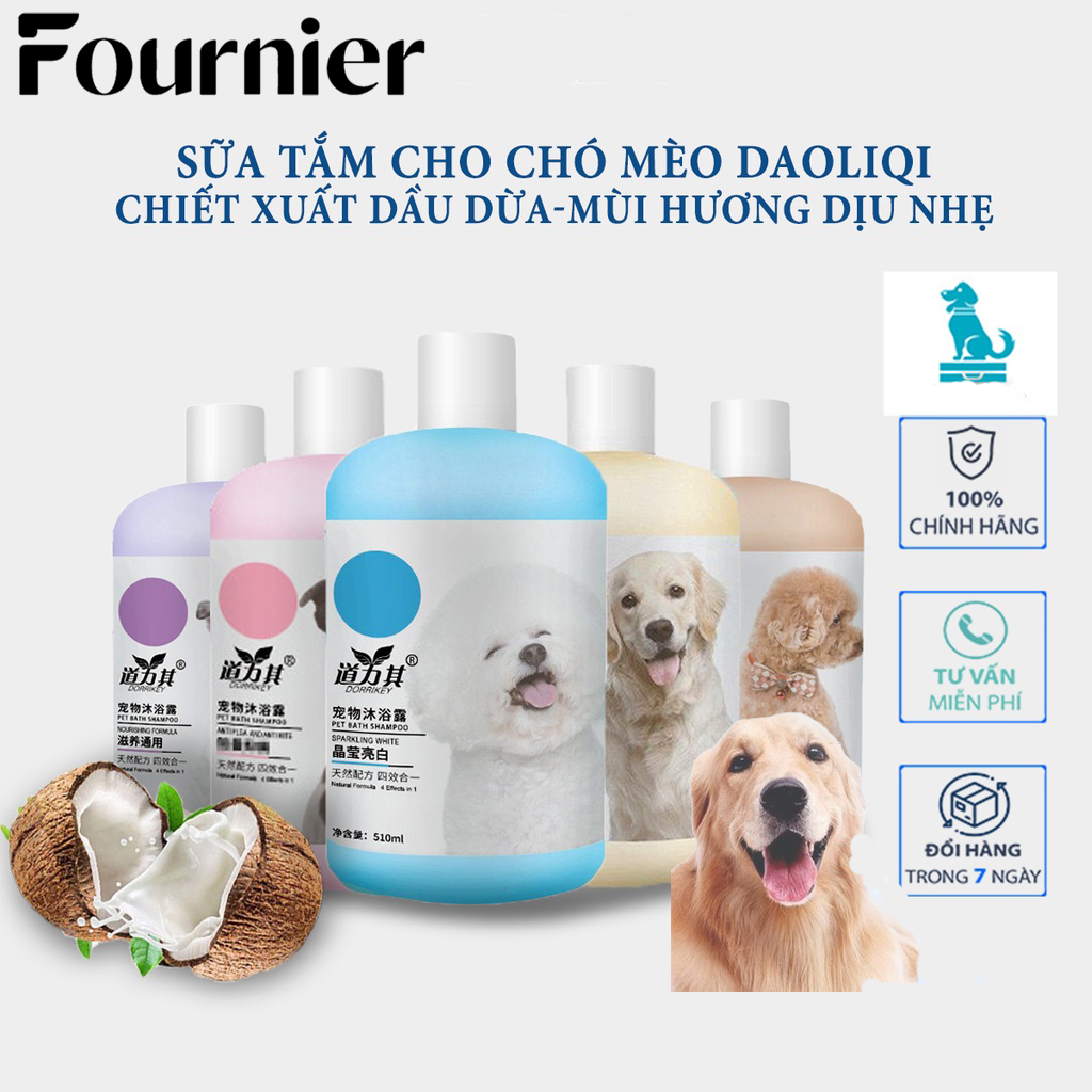 Sữa tắm cho chó mèo Dorrikey 510ml, loại bỏ ve rận, nấm, ngứa, viêm da, khử hôi, dưỡng mượt lông cho thú cưng