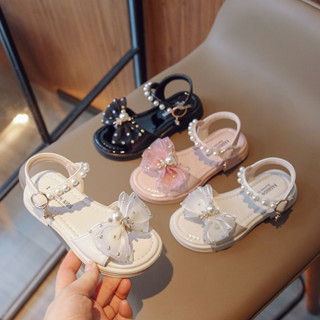  Nhập Nguyên Hộp  Dép Sandal Bé Gái Quai Đính Nơ Gấu Ngọc Xinh Xắn Dép Quai Hậu Dép Công Chúa Cho Bé Gái Êm Nhẹ 
