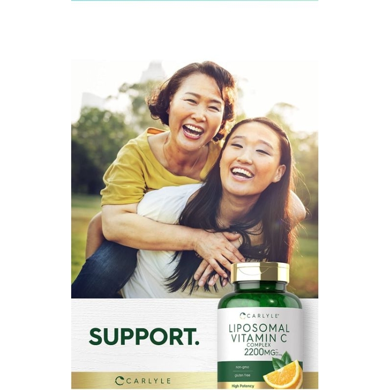 Viên Uống Trắng Da Liposomal Vitamin C Complex 2200mg Giảm Thâm Nám, Tăng Miễn Dịch Carlyle 90v