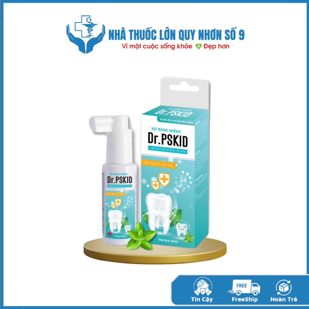 Xịt răng miệng DR.PSKID 30ml Chăm sóc và bảo vệ răng chắc khỏe, giữu hơi thở thơm mát cho bé
