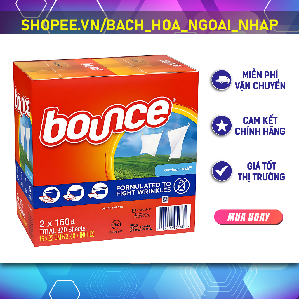 Giấy Thơm Quần Áo Bounce Chính Hãng Mỹ