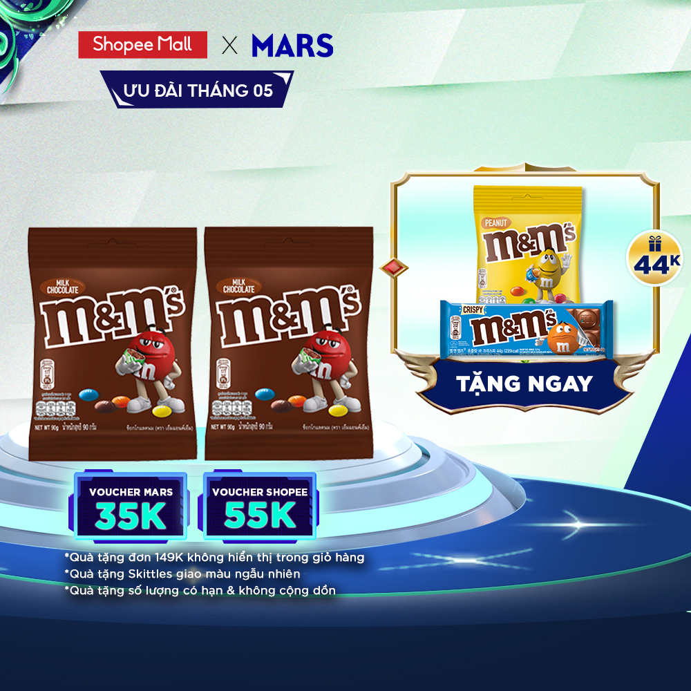 Combo 2 gói kẹo Sô Cô La sữa M&M'S gói 90g