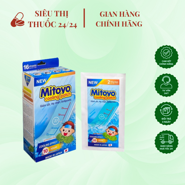 Miếng dán hạ sốt Mitoyo ⚡ CAM KẾT GIÁ RẺ ⚡ Miếng dán hạ sốt làm mát nhanh, kéo dài lên đến 10 giờ
