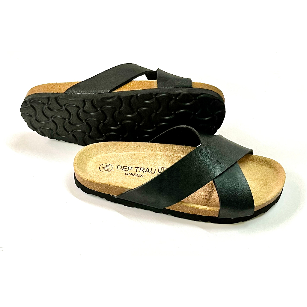 DÉP QUAI CHÉO DT0001 ĐẾ TRẤU NAM NỮ UNISEX - THÂN THIỆN MÔI TRƯỜNG