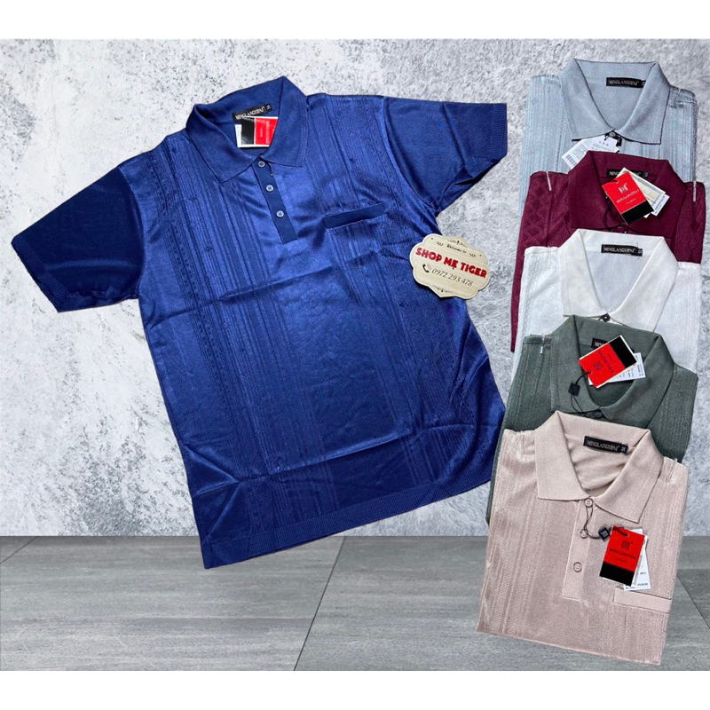 Áo Thun Mông Tơ Ghi Nam Trung Niên hàng Quảng Châu nhiều màu