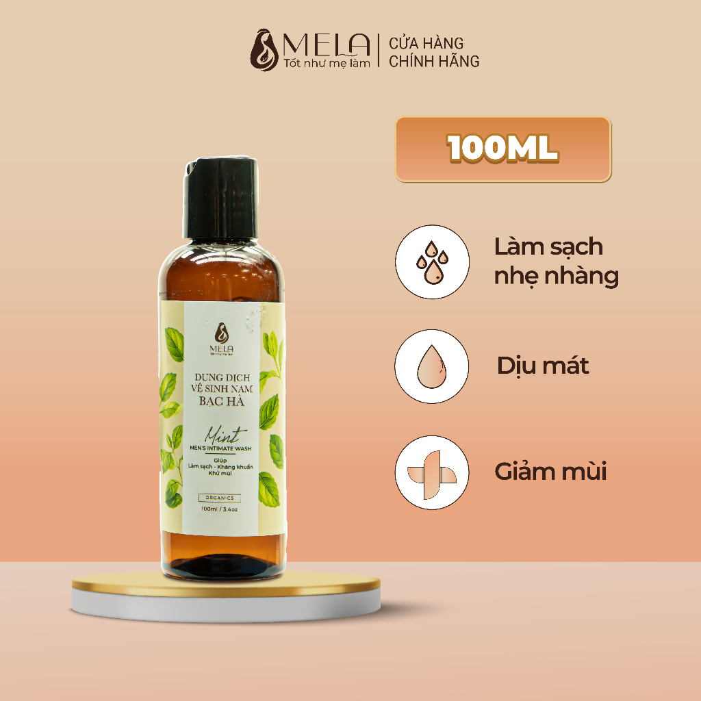 Dung Dịch Vệ Sinh Nam Bạc Hà MELA Làm Sạch Ngăn Mùi Kháng Khuẩn 100ml - ML07
