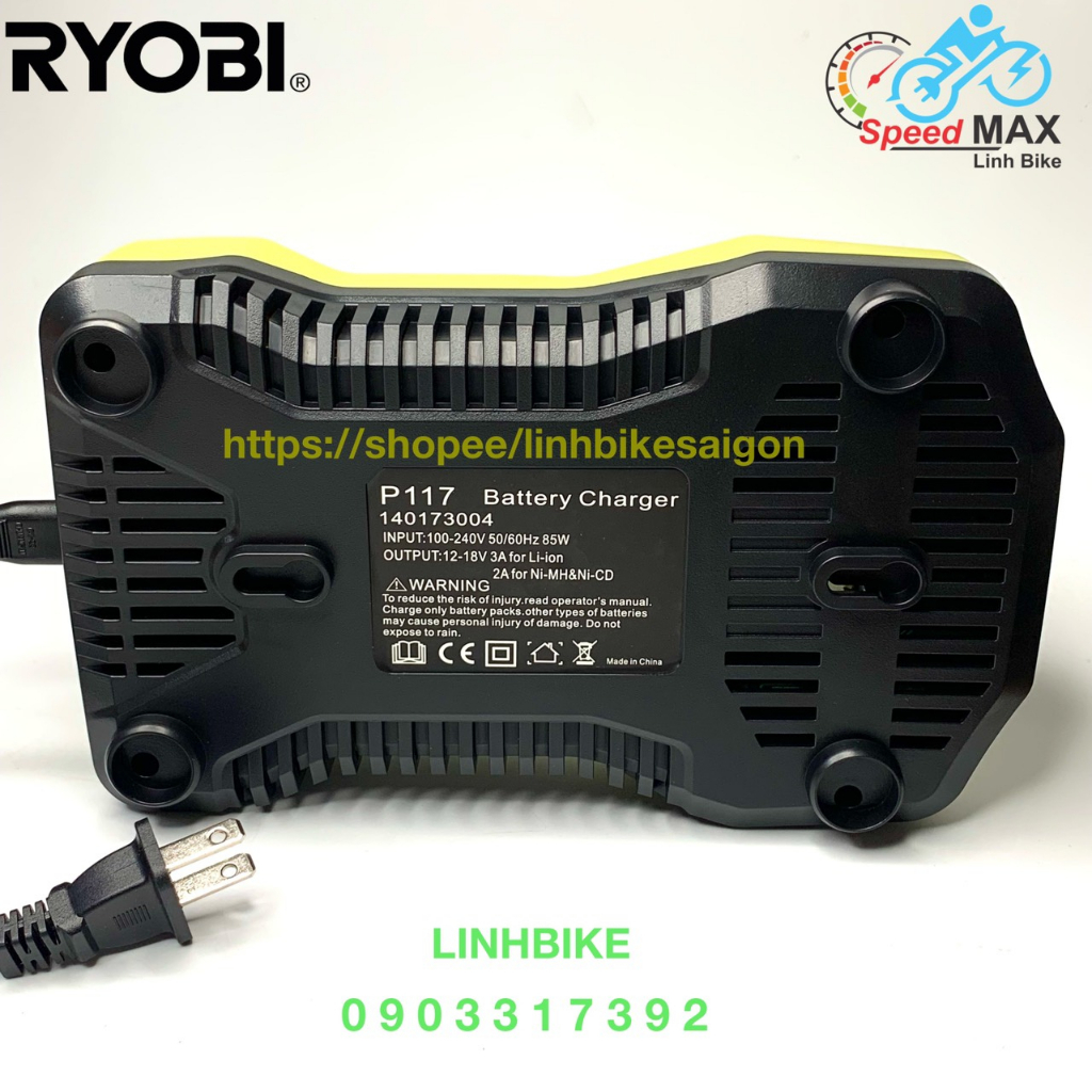 Sạc Ryobi 18V-3A sạc nhanh 12V-18V