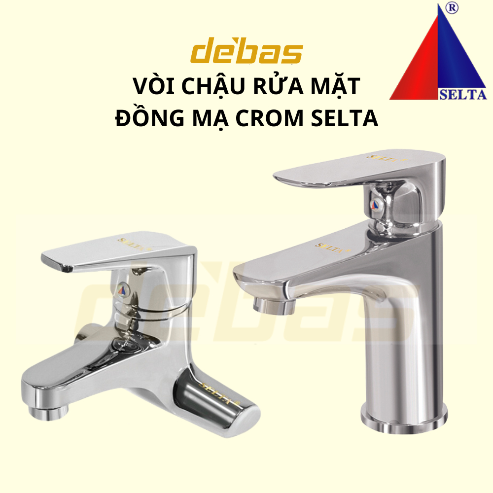Vòi chậu rửa mặt đồng mạ crom chính hãng vòi lavabo nóng lạnh cao cấp Selta SL2666 SL1666