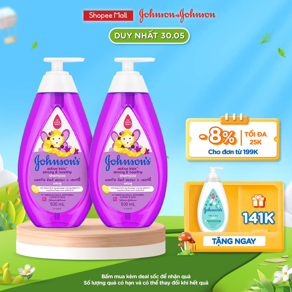 Combo 2 Chai Dầu Gội Johnson's Cho Bé Gái - Dung tích 500mlx2 - 800mlx2